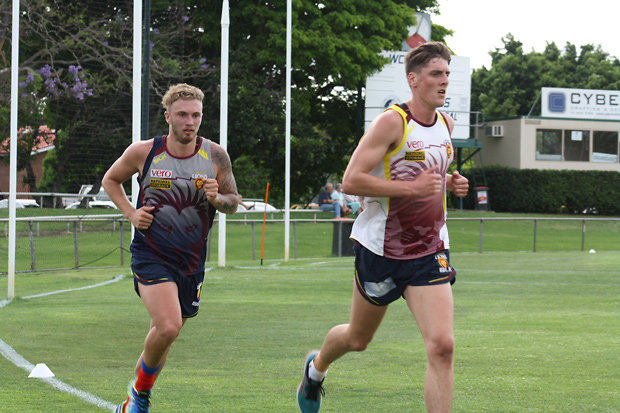 Brisbane Lions Pre-Season Day One - 2015 - NS Jaden McGrath and Josh McGuinness in their running group. (Photo: Brisbale Lions FC)
